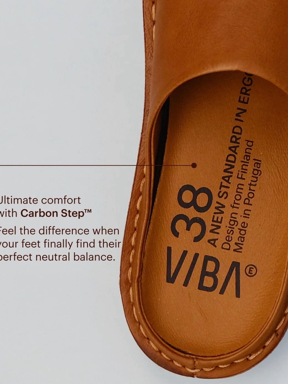 NEW VIBAe Saint Tropaz Women's Cognac Leather Slide Sandals 37 - Picture 9 of 11